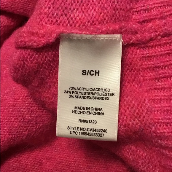 Vince Camuto Pink Crewneck Sweater Relaxed Fit - Picture 4 of 4